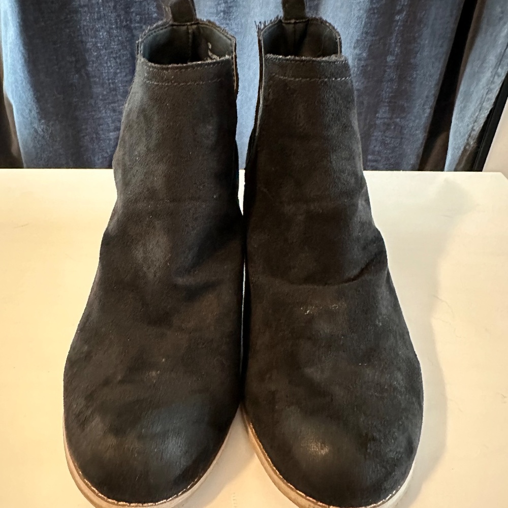 Torrid Plus Size Black Faux Suede Bootie with Side Dip Size 10W